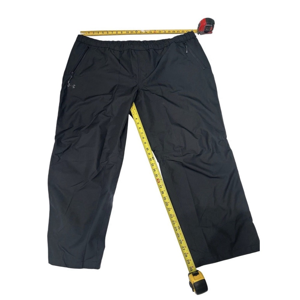 Under Armour Rain Pants Stormproof Lined Men 4XL Black Waterproof 1369255-001 - Picture 4 of 7